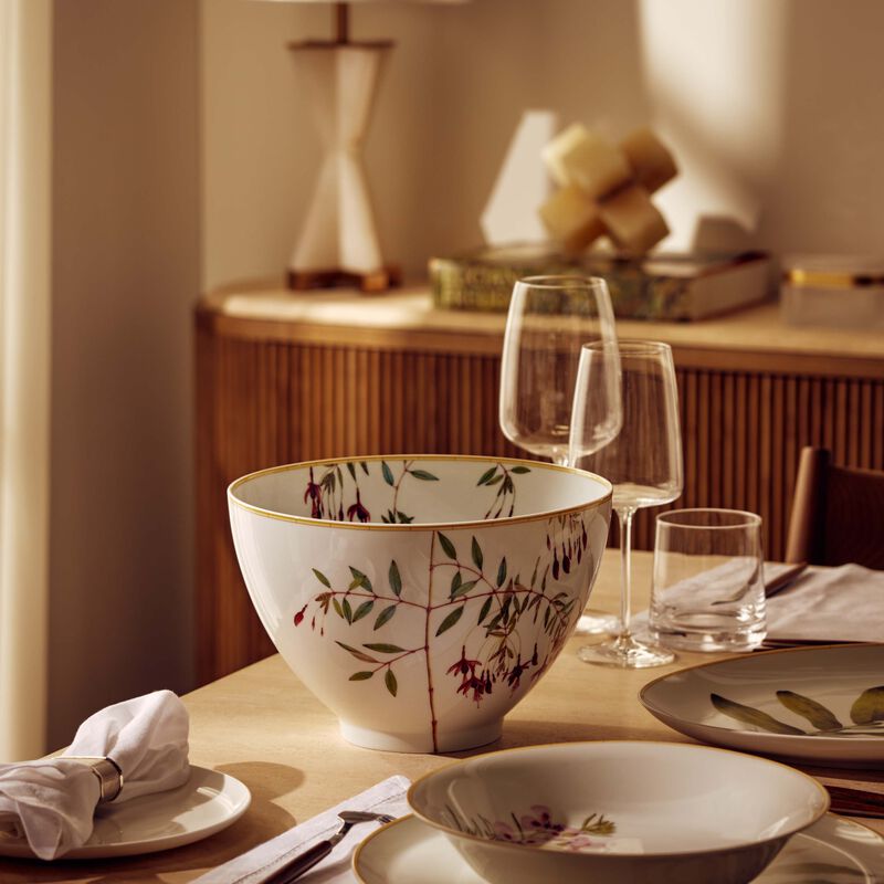 bernardaud jardin indien salad bowl white 26cm