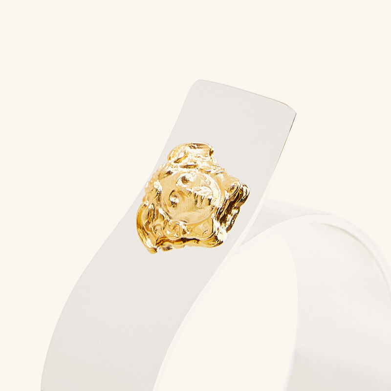 طقم حلقات مناديل المائدة ميدوزا من 4 قطع مطلي بالفضة فيرساتشي طقم حلقات مناديل المائدة ميدوزا من 4 قطع مطلي بالفضة