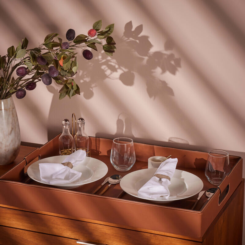 ralph lauren home wyatt serving tray rectangular extra large brown