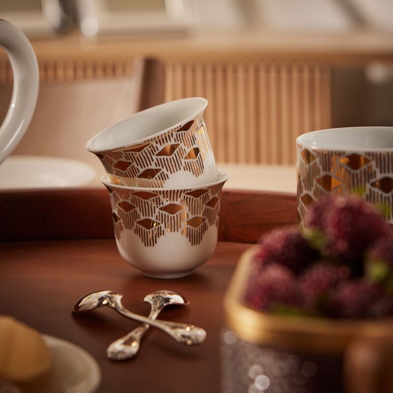 silsal tamrah by razan alazzouni luna arabic coffee cup gold set of 2