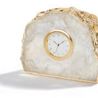 Ampliar Crystal And 24K Gold Clock, small