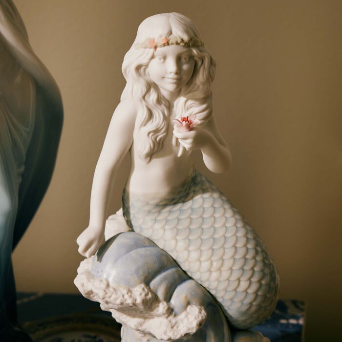 lladro oceans little mermaid sculpture small blue