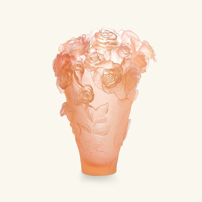daum rose passion vase large pink