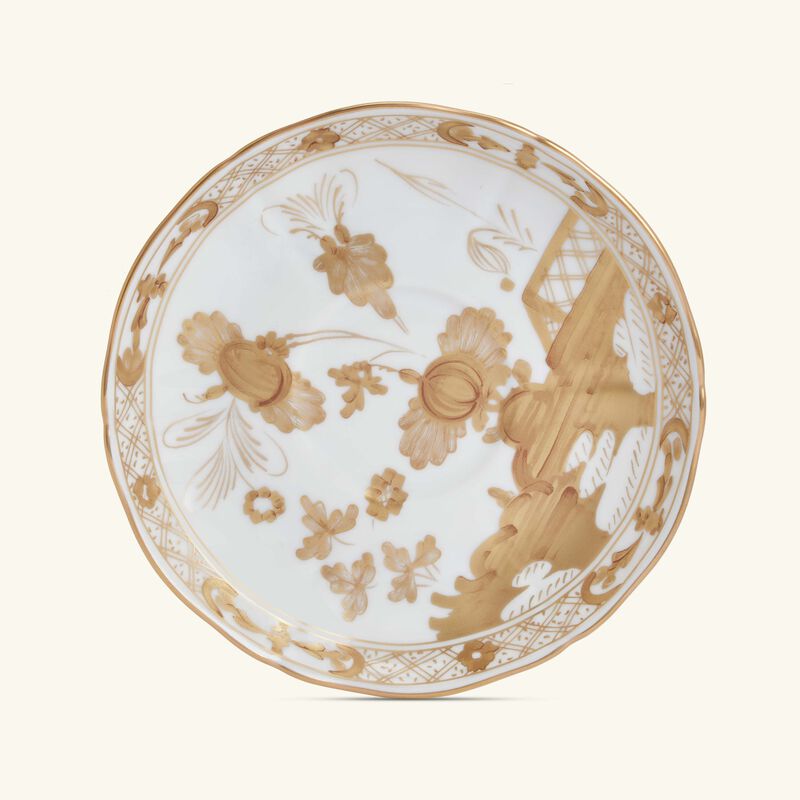 ginori 1735 oriente italiano tea saucer gold