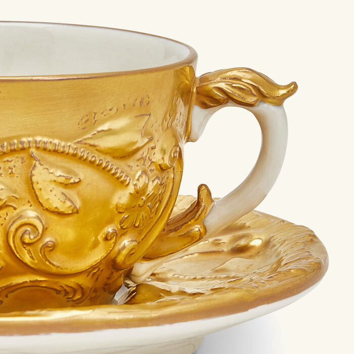 villari taormina coffee cup   saucer gold