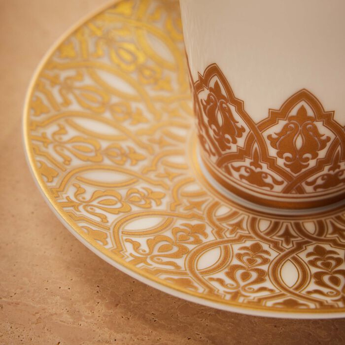 Venise Coffee Cup & Saucer Gold Set Of 2 bernardaud venise coffee cup saucer gold set of 2