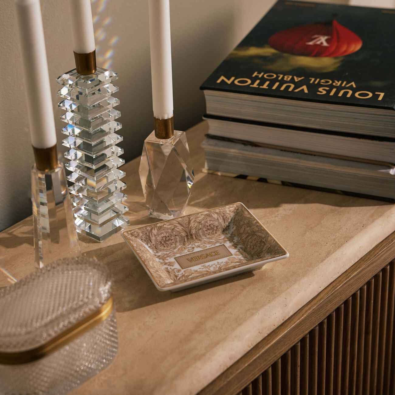 versace barocco beige serving dish 15 cm