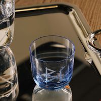 ruckl abc boy drinking glass blue