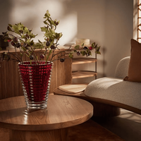 baccarat eye vase round large red