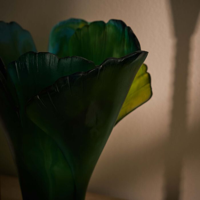 Ginkgo Vase Medium Green daum ginkgo vase medium green