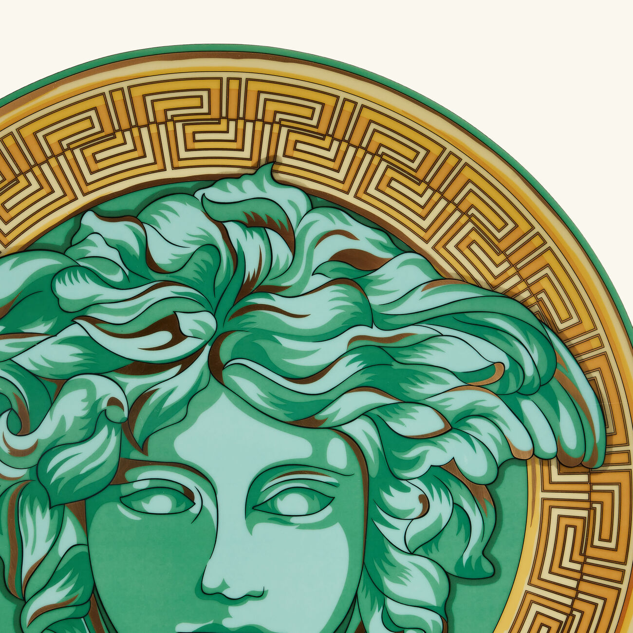 versace medusa amplified green coin charger plate round green 33cm