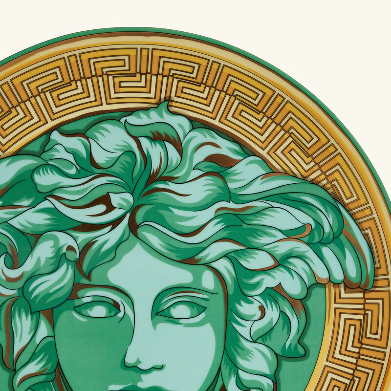 versace medusa amplified green coin charger plate round green 33cm