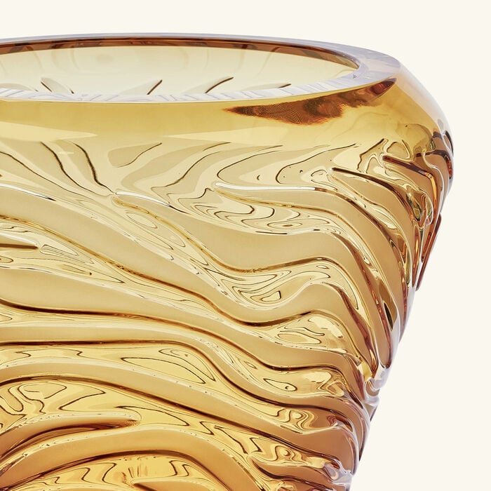 Tigre Vase Large Amber lalique tigre vase large amber