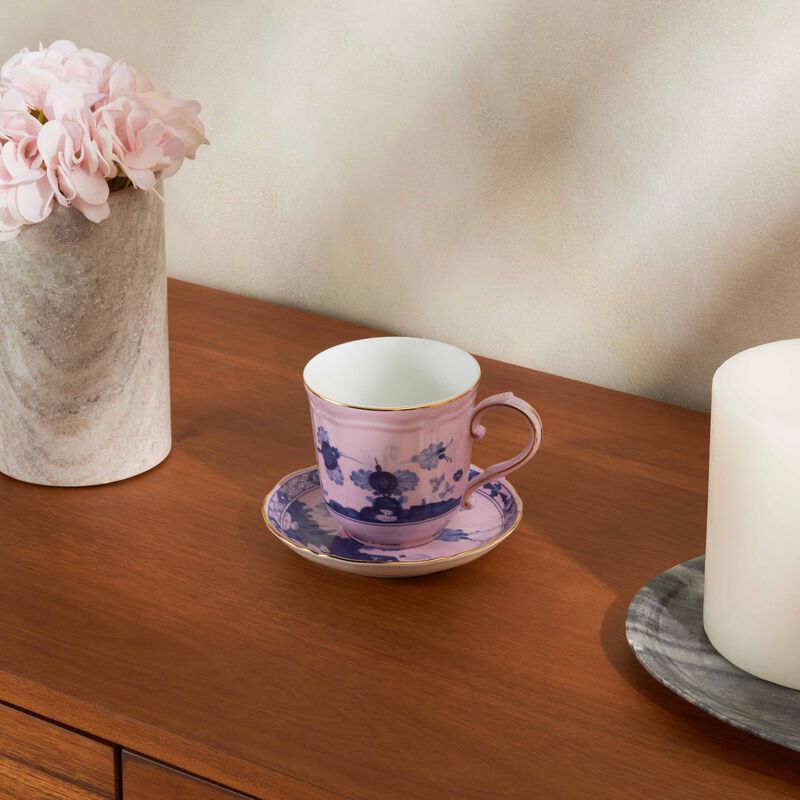 ginori 1735 oriente italiano azalea tea saucer pink