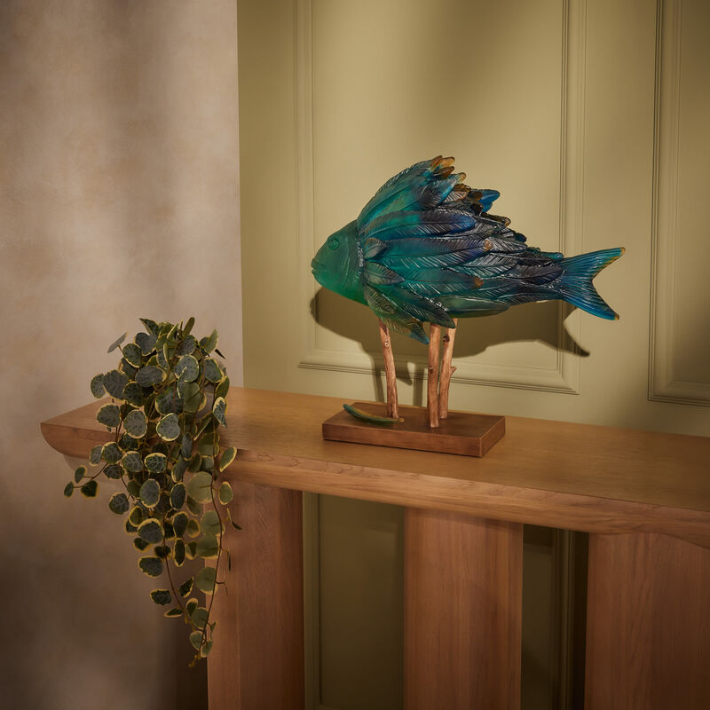 Punky Fish Sculpture Large Blue Limited Edition daum punky fish sculpture large blue limited edition