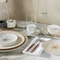 كريستوفل طقم مالميزون إمبيريال مؤلف من فنجانين للقهوة مع صحنيهما باللون الأبيض