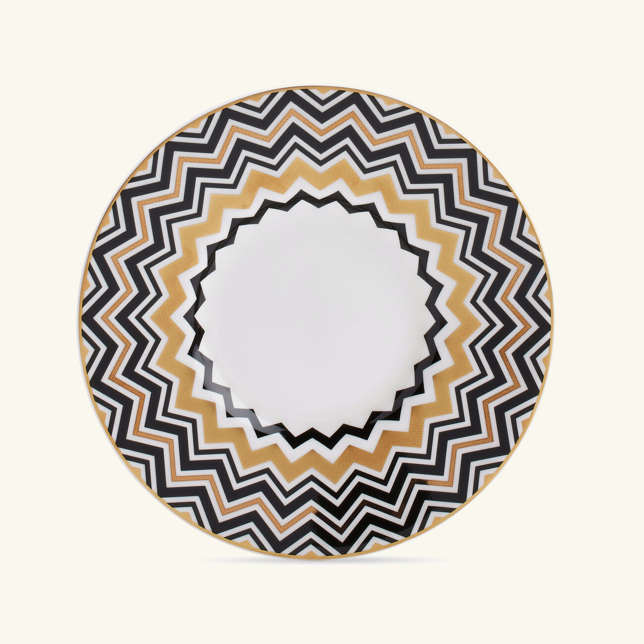 ميسوني هوم طقم زيك زاك جاريس المؤلف من 6 فناجين للقهوة مع صحونها باللون الذهبي