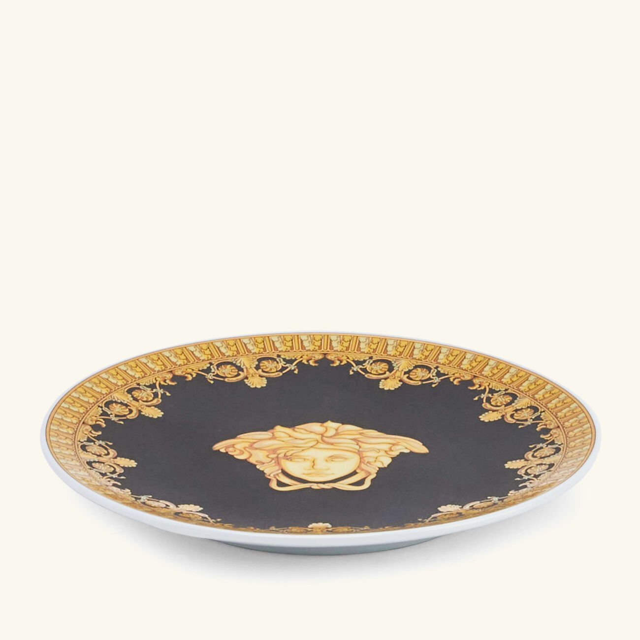versace i love baroque plate round black 10cm