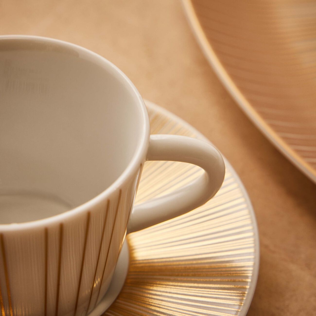 bernardaud sol coffee cup   saucer gold