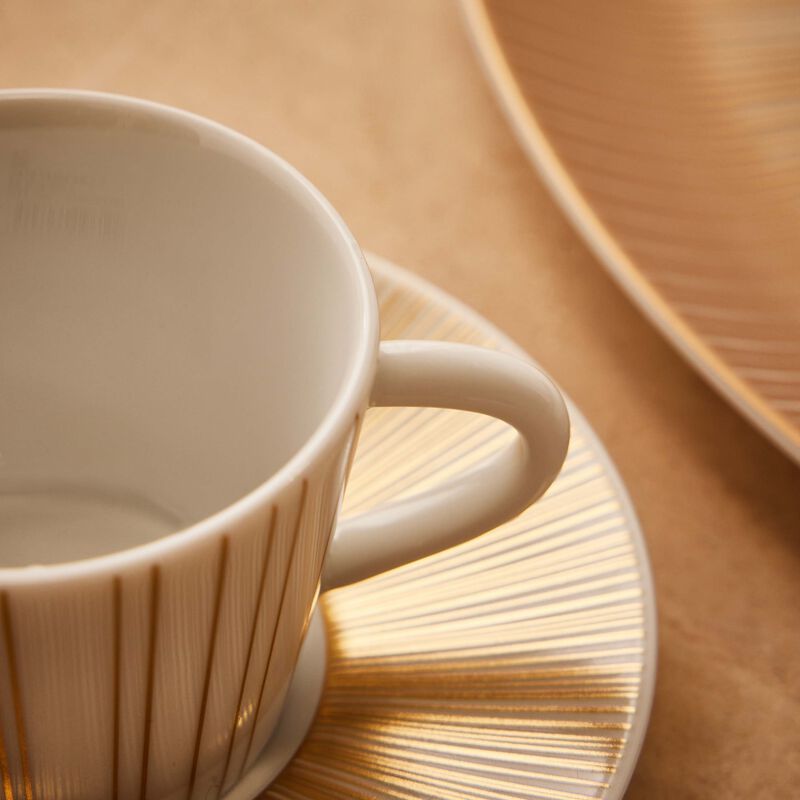 bernardaud sol coffee cup   saucer gold