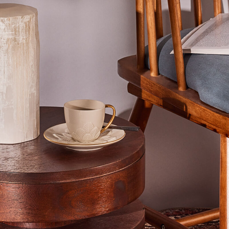 فيلاري فنجان القهوة بيكوك مع صحنه أبيض