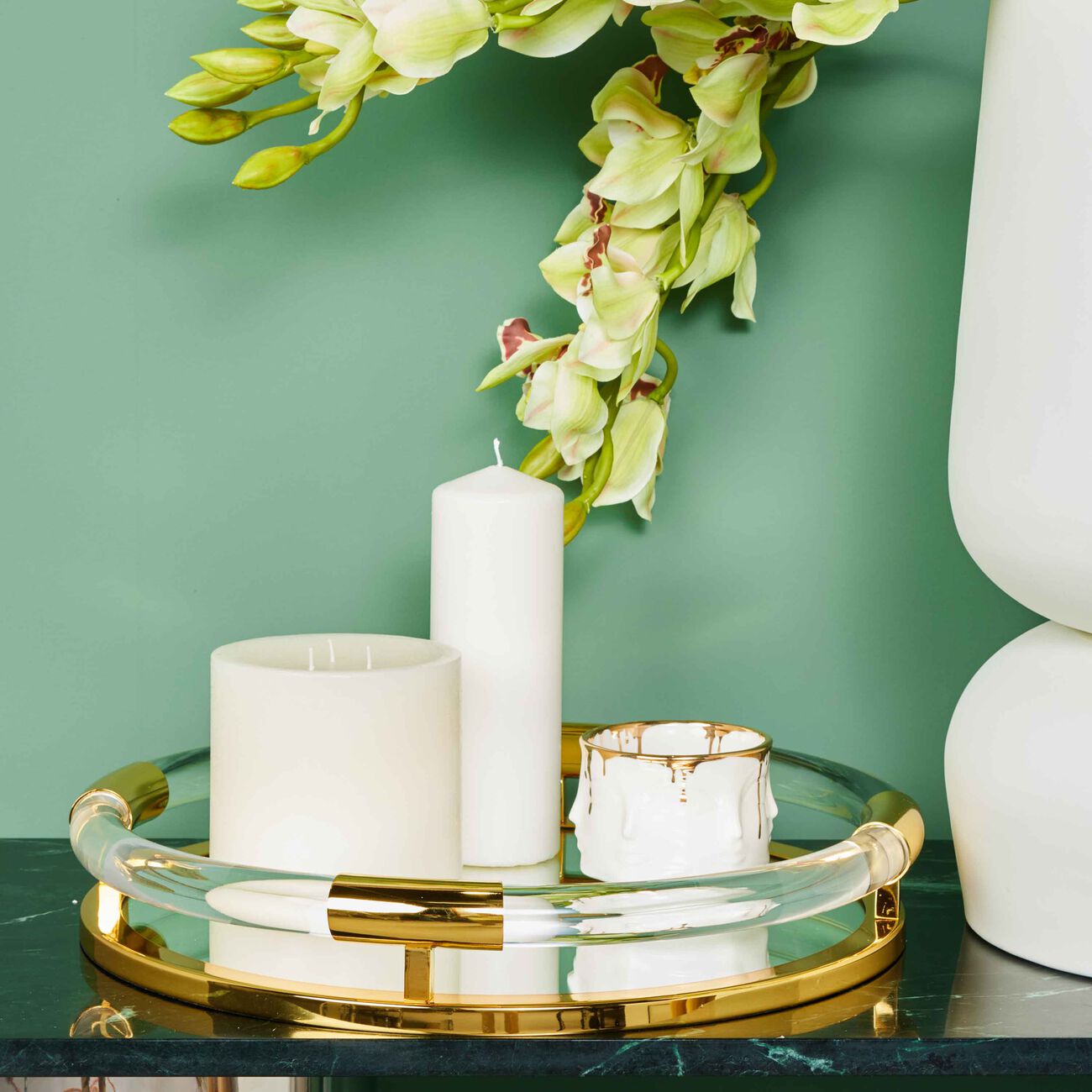 jonathan adler jacques tray round large gold