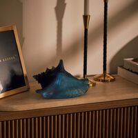 daum mer de corail conch shell figurine small blue