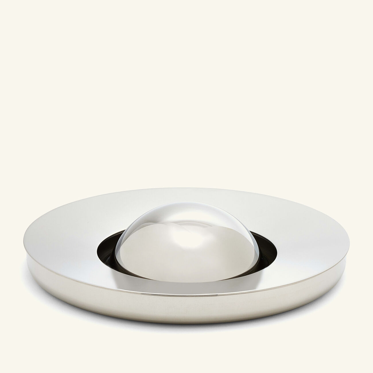 christofle oh de ashtray round small stainless steel