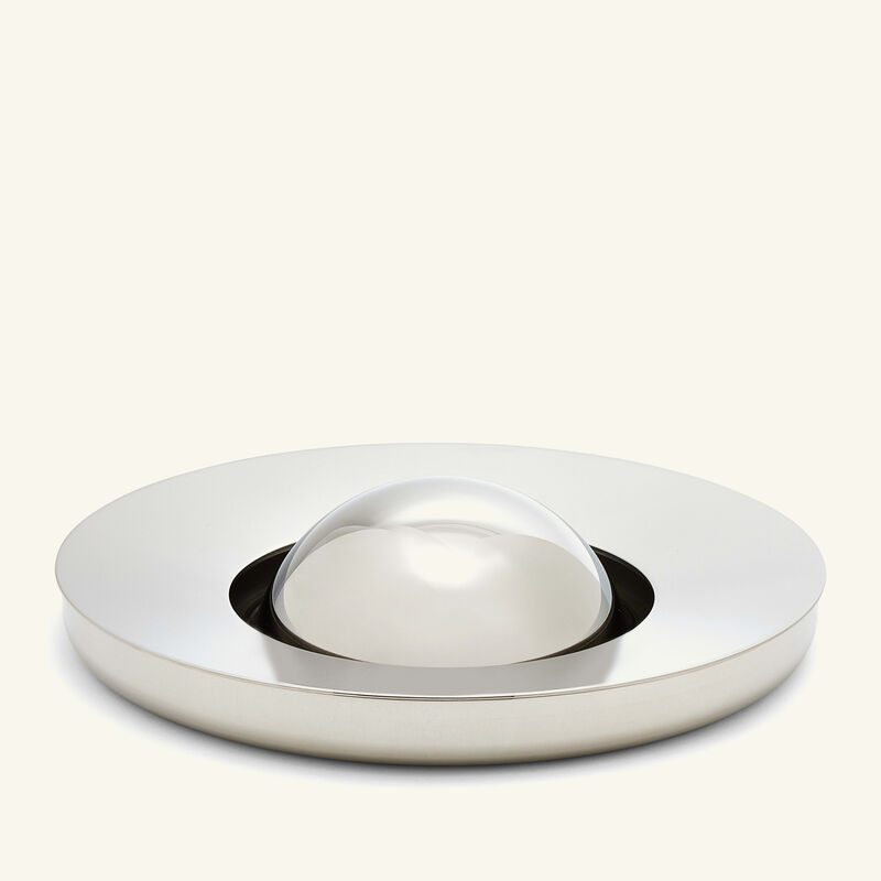 christofle oh de ashtray round small stainless steel