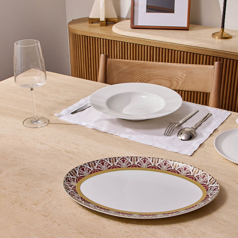 haviland reves du nil pourpre oval platter red