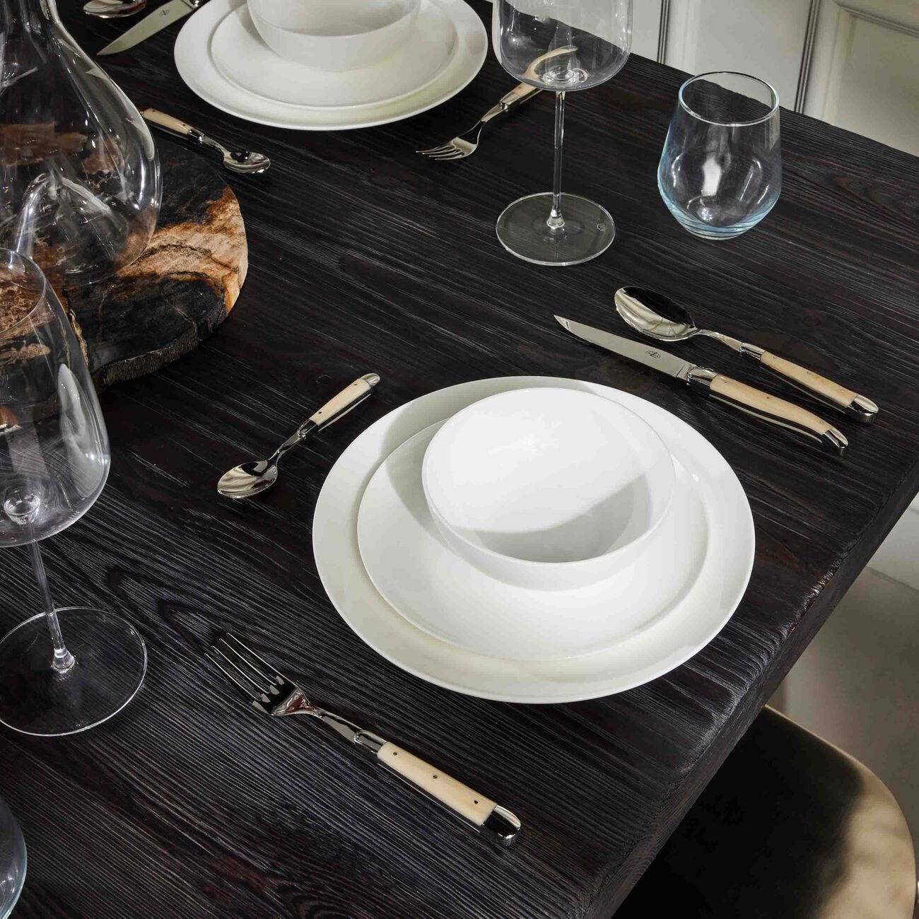 Acrylic Handle Table Fork Brown Set of 6 forge de laguiole acrylic handle table fork brown set of 6