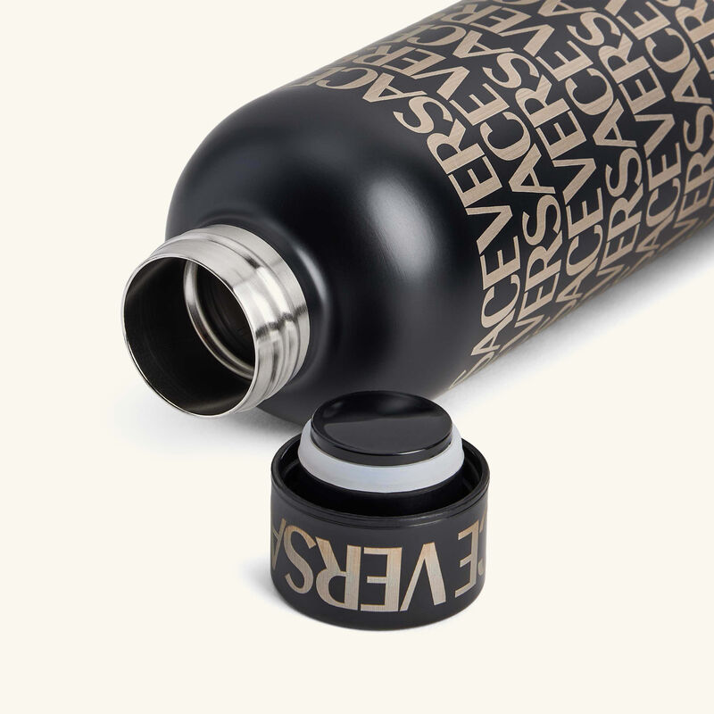 versace allover water bottle black