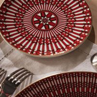 baccarat arcadia dessert plate round red 21cm set of 2