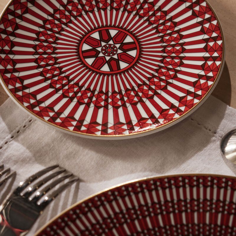 baccarat arcadia dessert plate round red 21cm set of 2