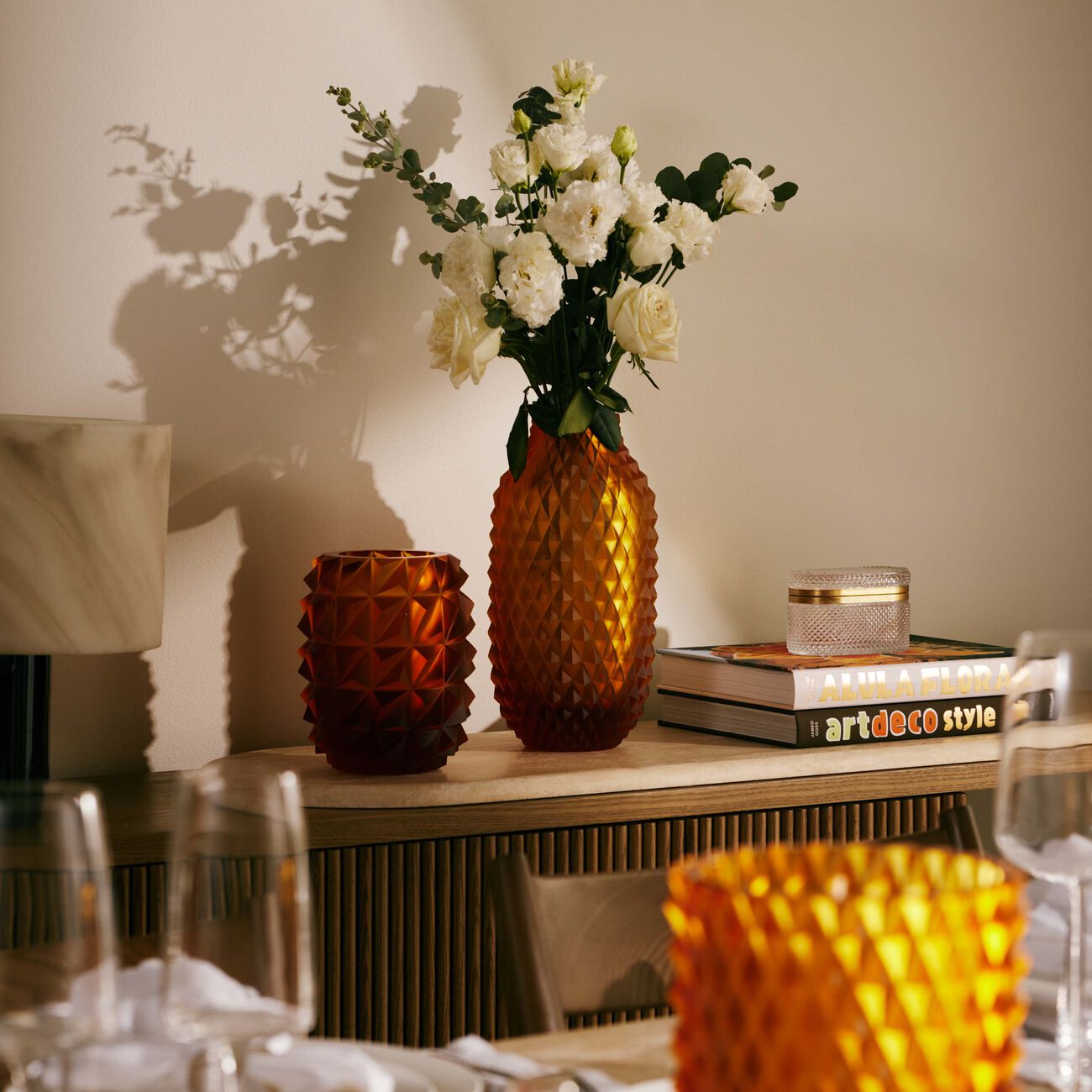 Heroine Vera Vase Round Medium Amber ruckl heroine vera vase round medium amber