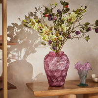 lalique anemones vase medium pink