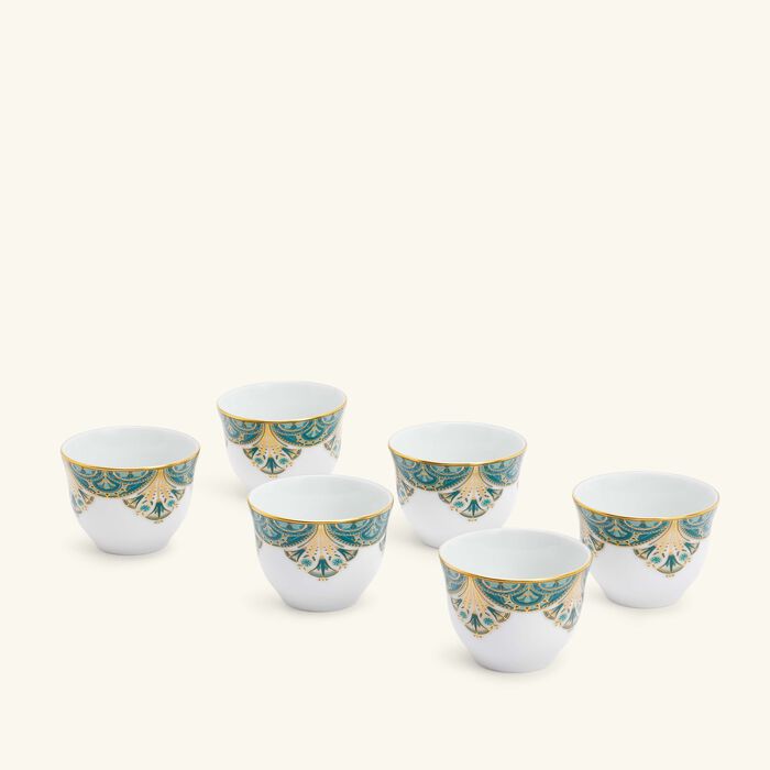 haviland r ves du nil arabic coffee cup green set of 6