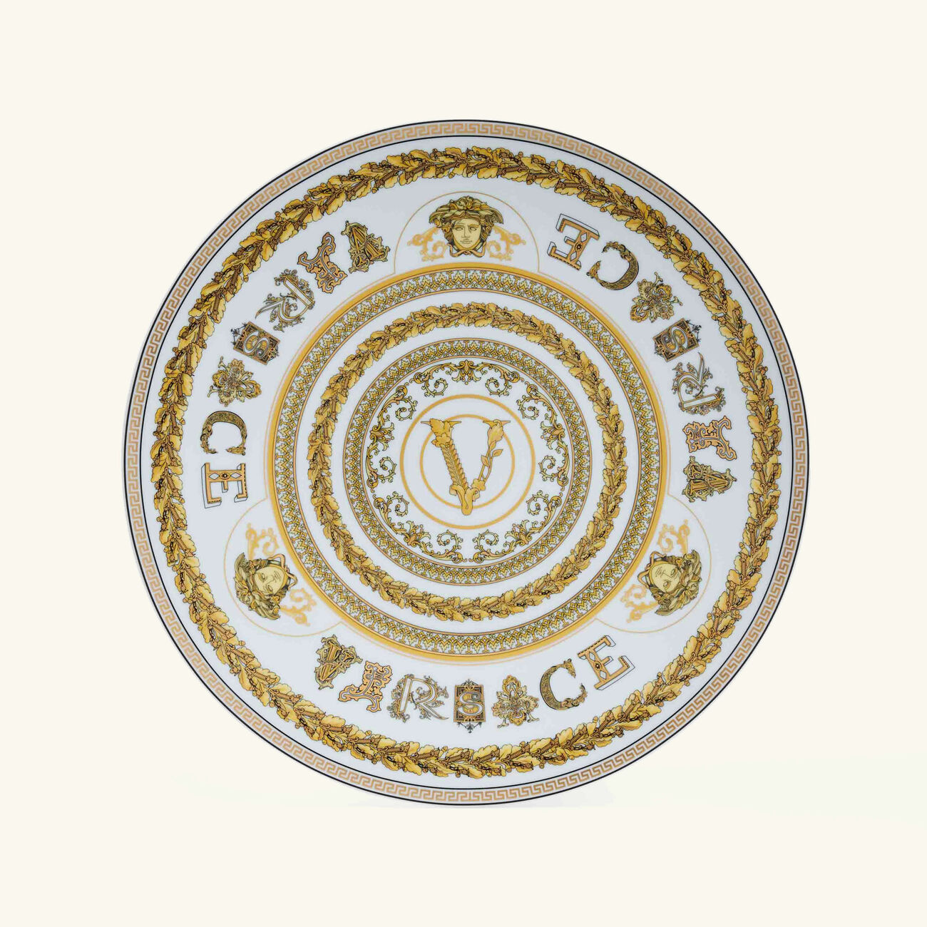 versace virtus gala charger plate round white 33cm
