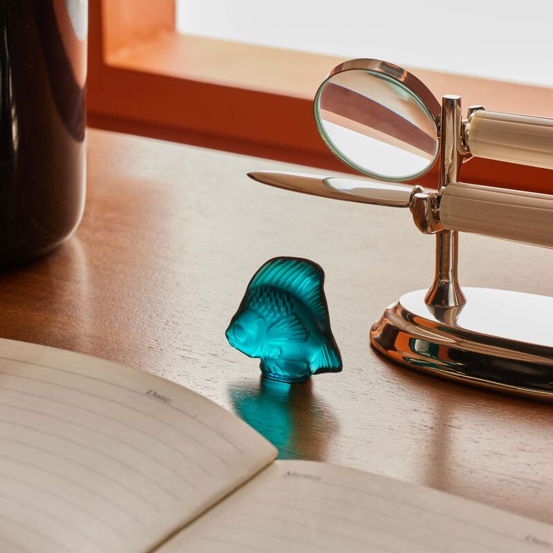 Fish Figurine Mini Turquoise lalique fish figurine mini turquoise
