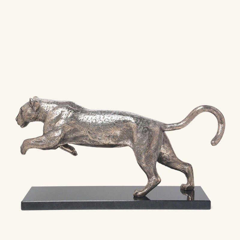 christofle animaux the pursuit panther sculpture medium grey