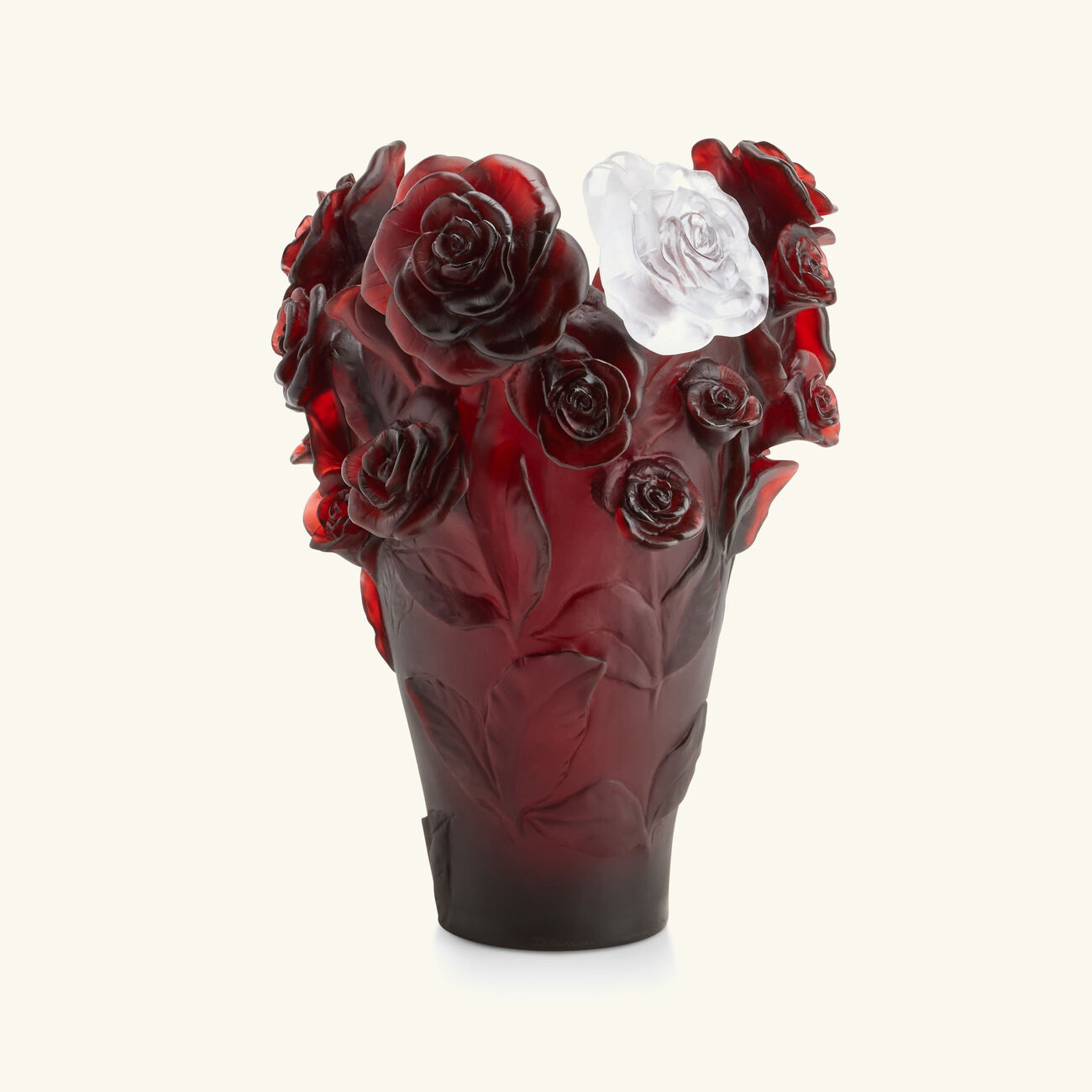 Rose Passion Vase Medium Red Limited Edition daum rose passion vase medium red limited edition