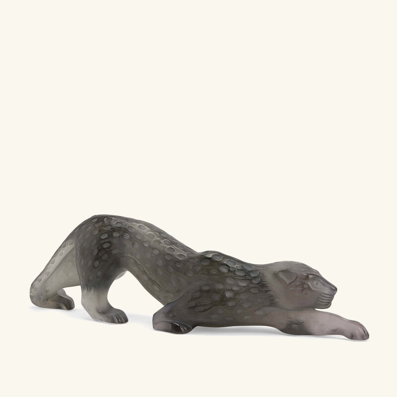 lalique zeila panther sculpture medium grey