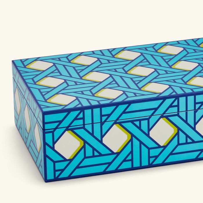 jonathan adler basketweave decorative box medium blue