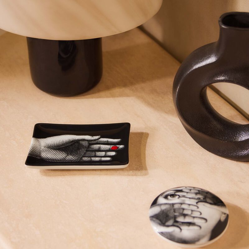 fornasetti mano con coccinella ashtray rectangular black