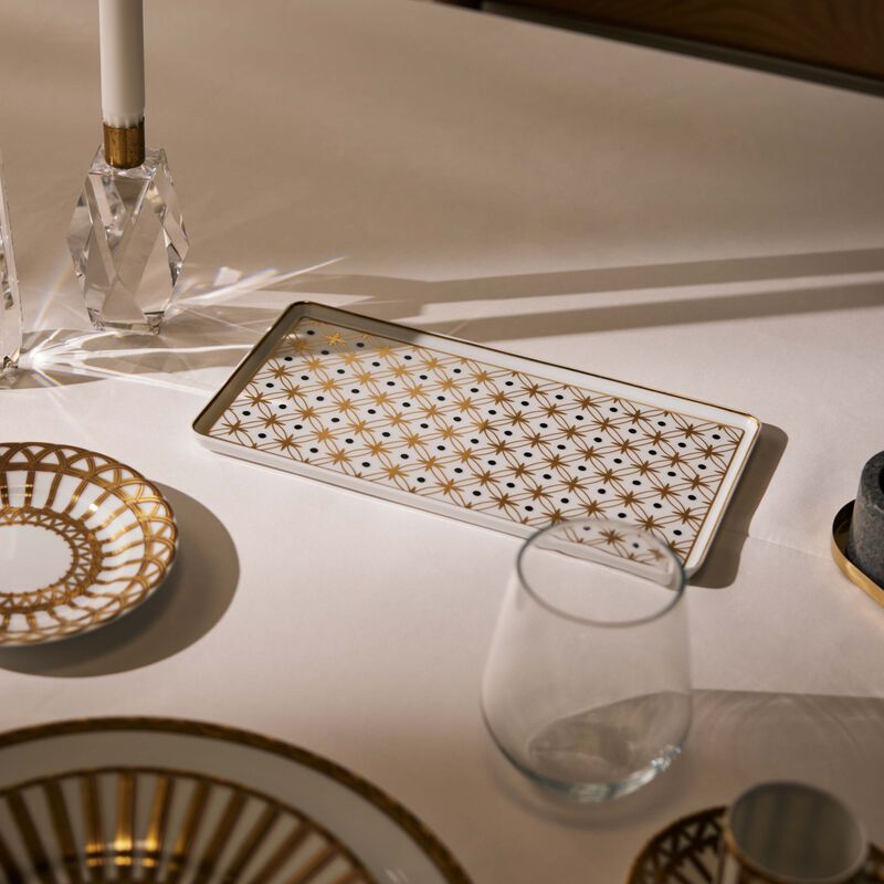 Kyoto Rectangular Plate Gold Star Large pinto paris kyoto rectangular plate gold star large