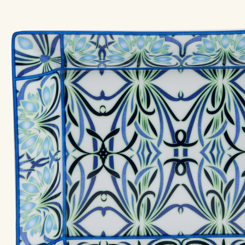 برناردو صينية الحلى والمجوهرات بيتينا بلو مستطيلة زرقاء