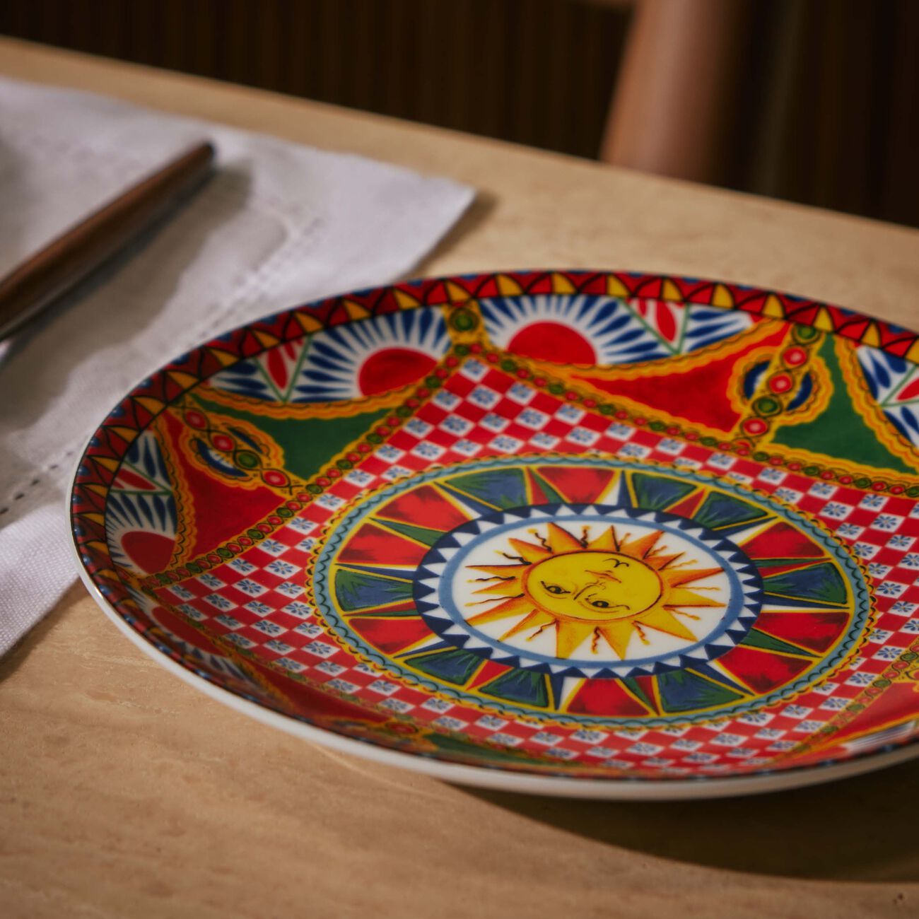 Carretto Sun Dessert Plate Round 19cm Set Of 2 dolce gabbana casa carretto sun dessert plate round 19cm set of 2