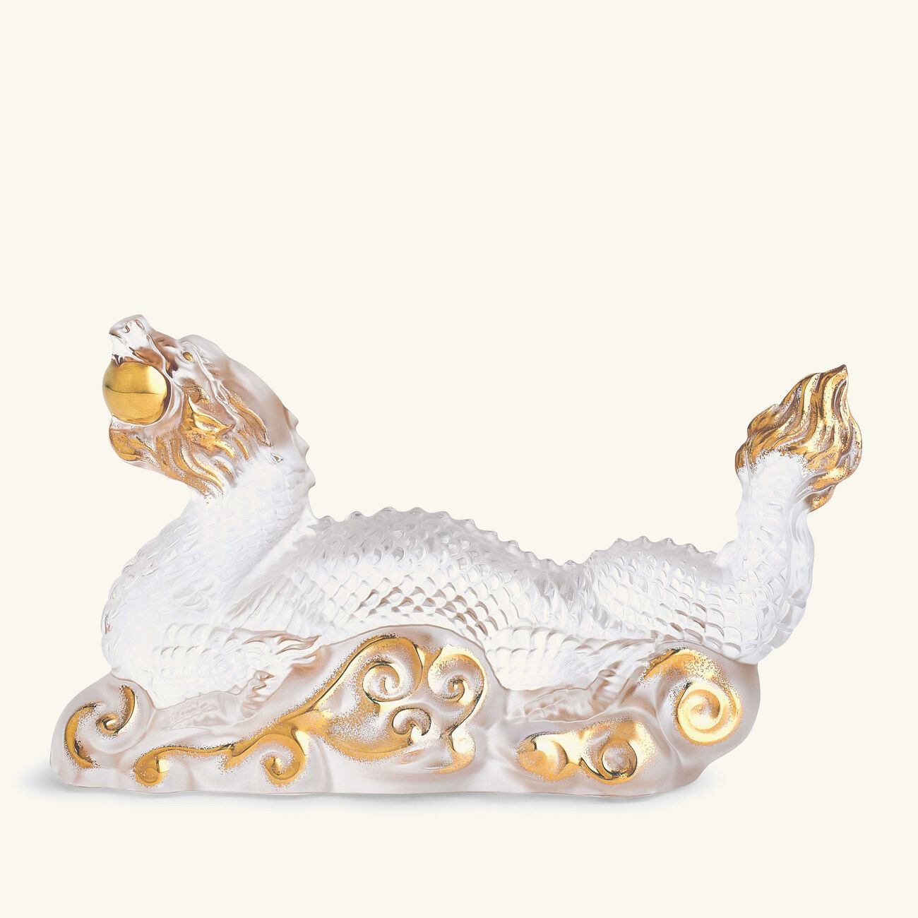 lalique tianlong dragon sculpture small gold