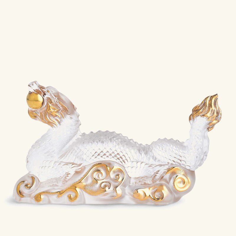lalique tianlong dragon sculpture small gold
