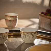 هافيلاند طقم سوفل دور المؤلف من 6 فناجين للقهوة العربية بنقوش ذهبية